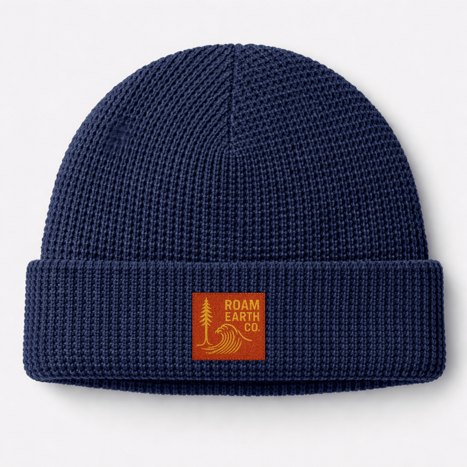 Waffle Knit Wool Navy Beanie - Roam Earth Co.