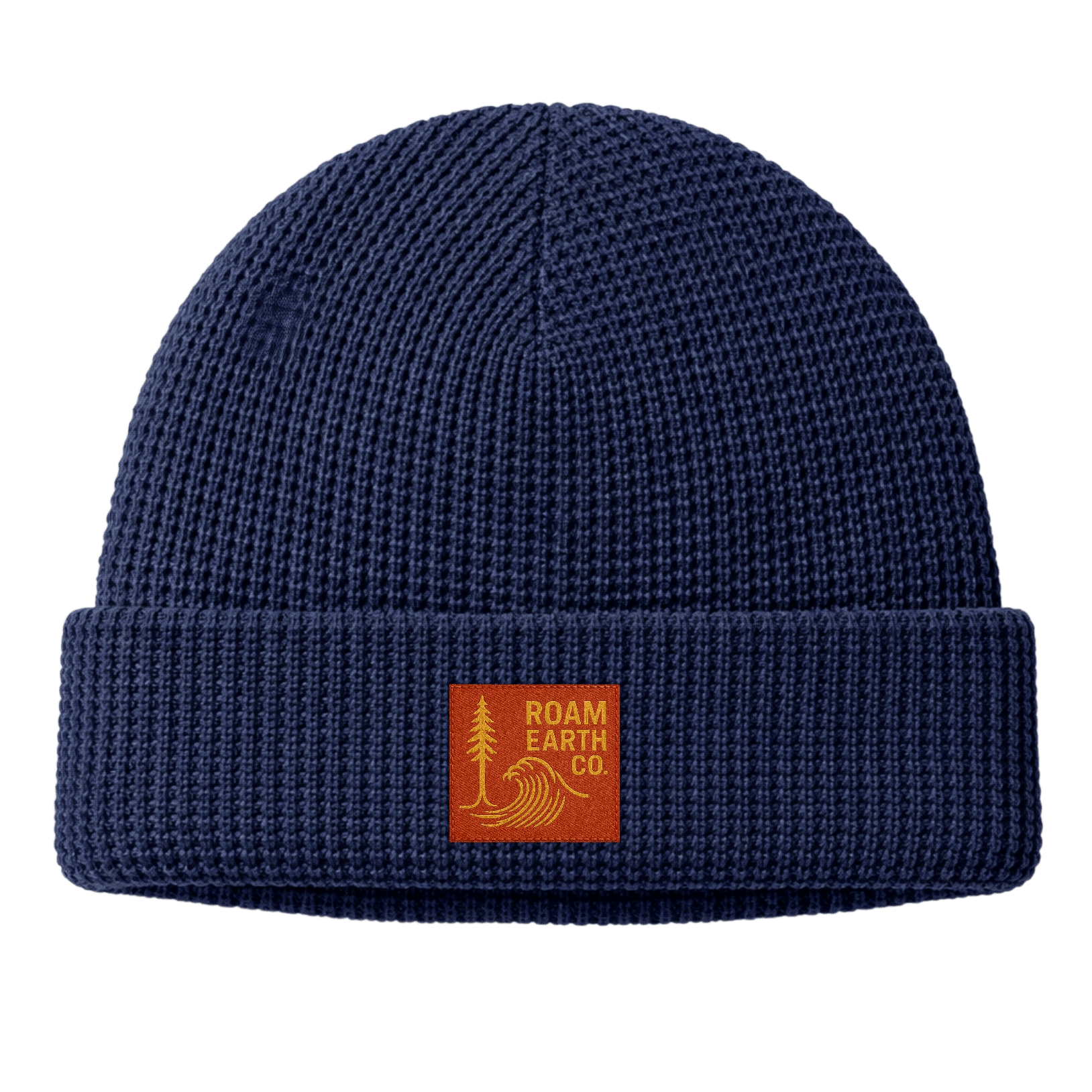 Waffle Knit Wool Navy Beanie - Roam Earth Co.