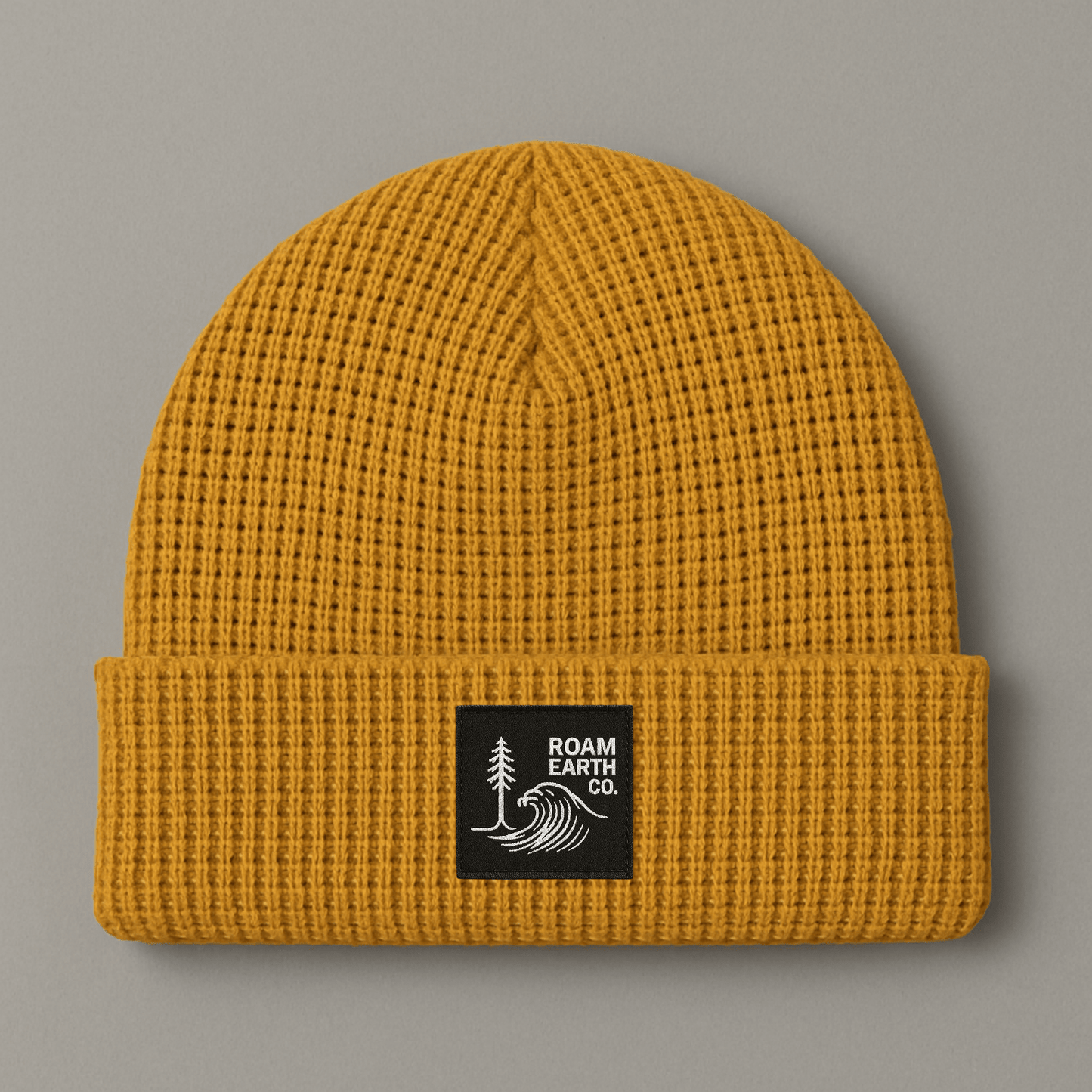 Waffle Knit Wool Wheat Yellow Beanie - Roam Earth Co.