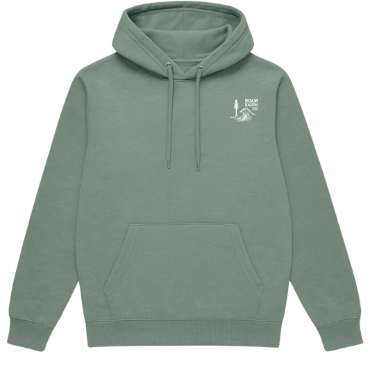 Wave and Sequoia logo Seafoam Unisex Hoodie - Roam Earth Co.